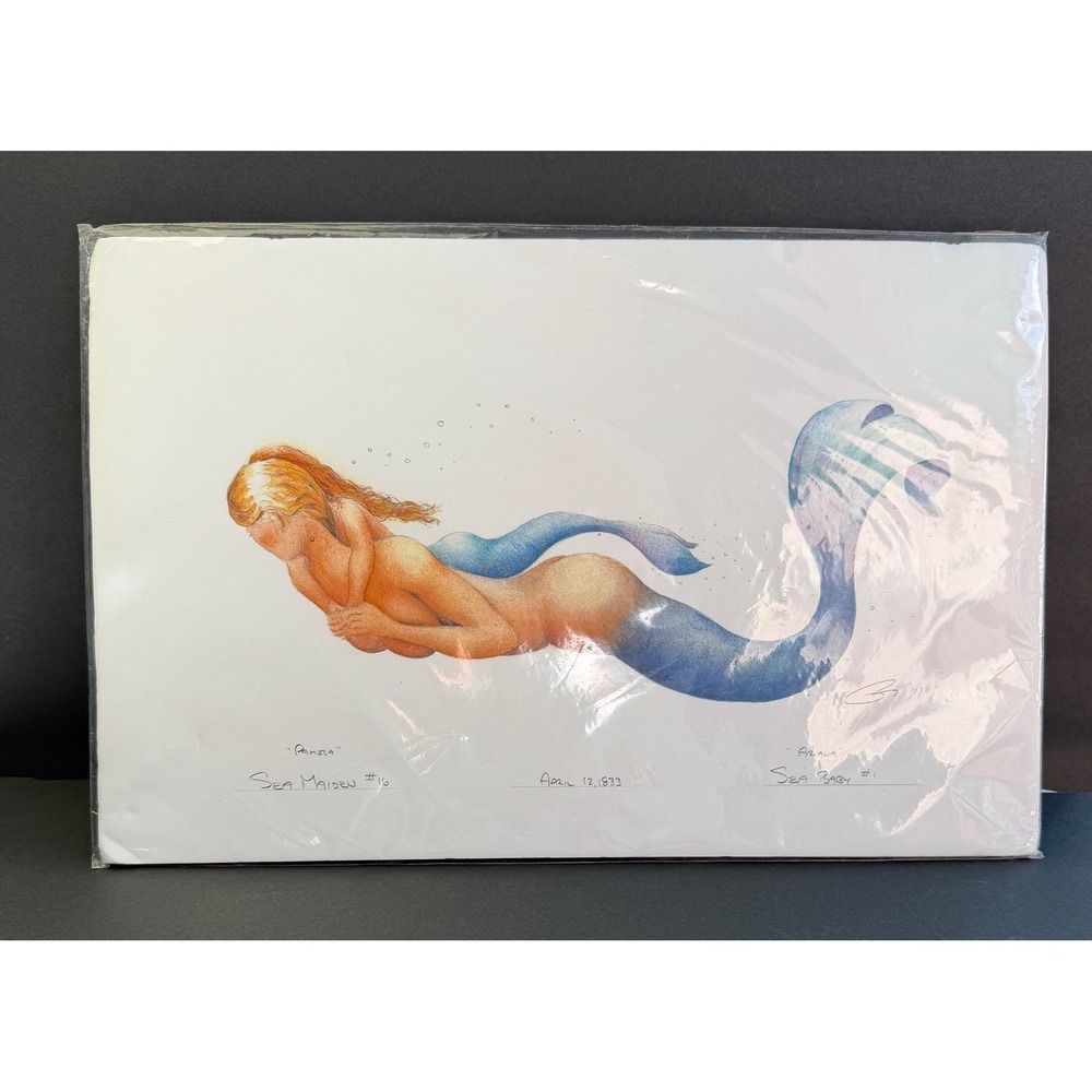 Robert Kline Sea Maiden 16 Pamela Sea Baby Mermaid Art Print Signed Fantasy Art